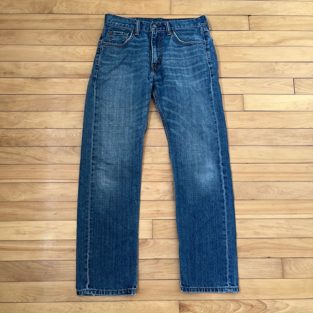 Levis 505 Regular Fit Straight Leg Jeans Mens W30 L30 Medium Wash Blue Denim